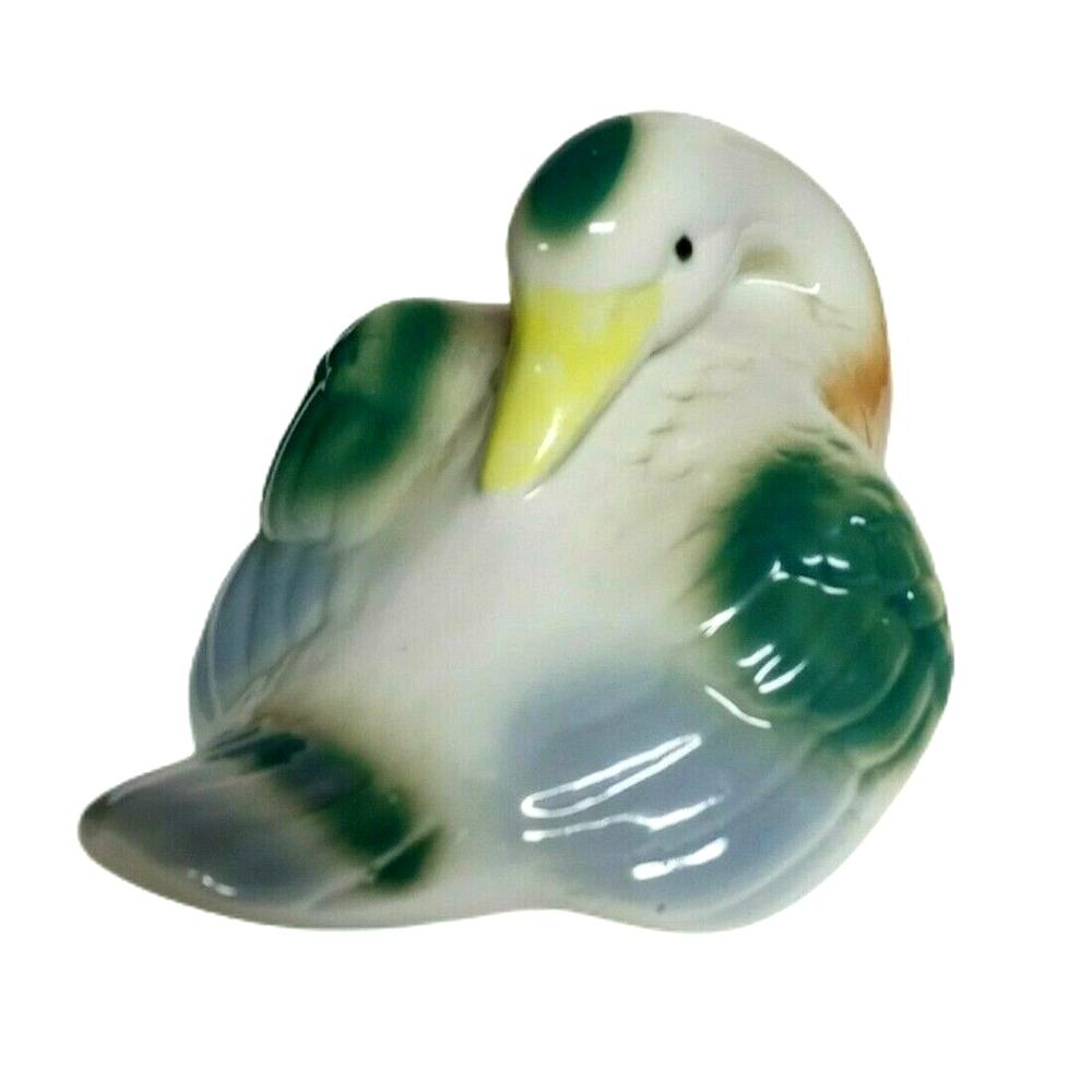 Vintage Ceramic Duck Figurine Woodland Cabin Lodge Rustic Decor 7" x 5"